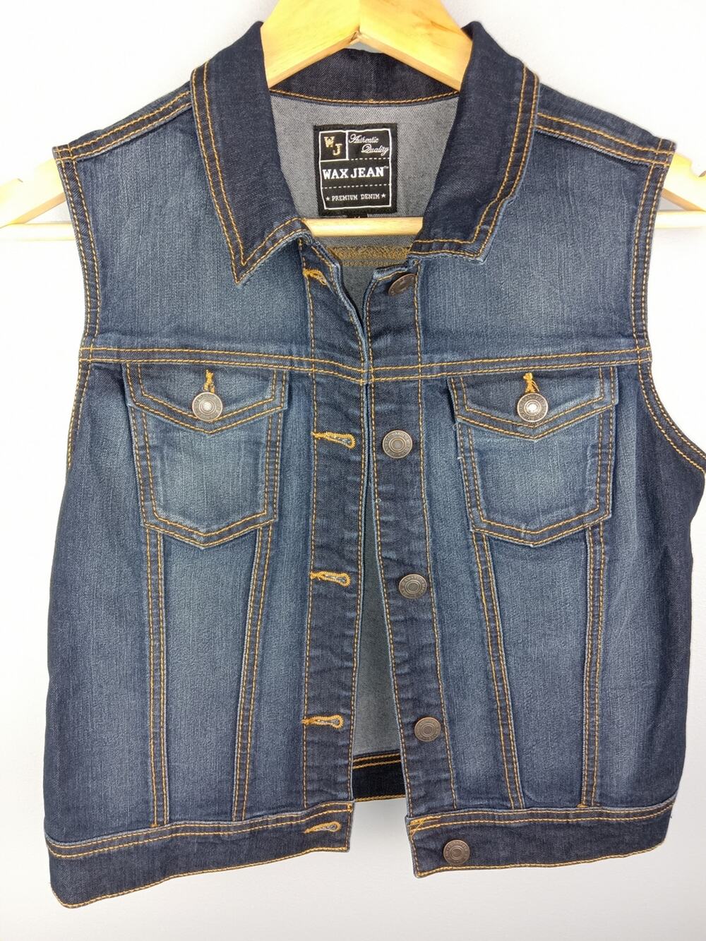 Wax Jean Women's Blue Denim Vest